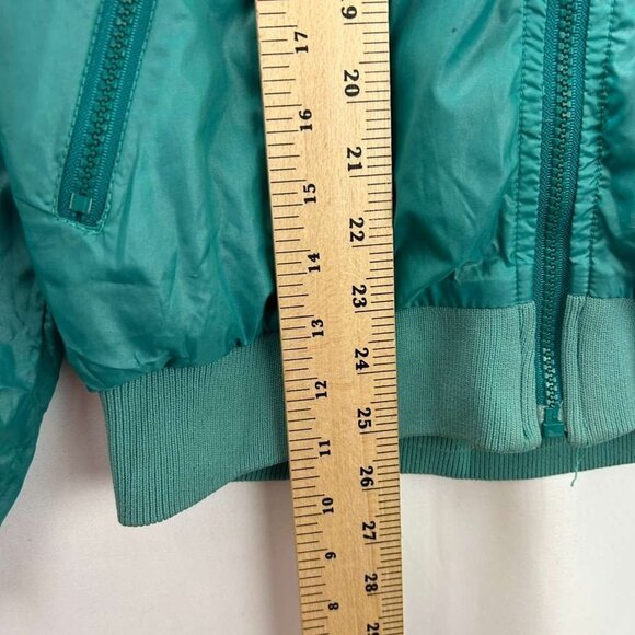 VTG Izod Lacoste Men's S Turquoise Full Zip Hooded Windbreaker Alligator Jacket - Picture 4 of 12